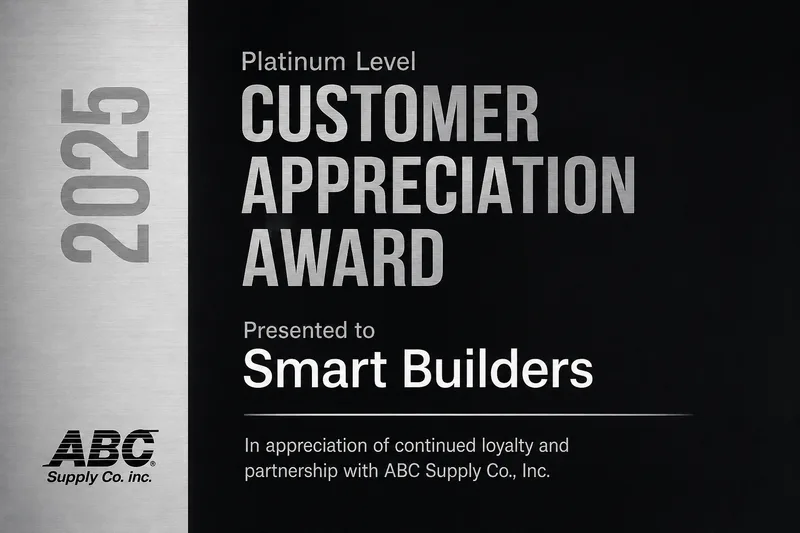 ABC Supply Platinum Level Customer Appreciation Award 2025